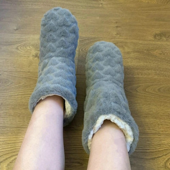 Зимни дамски чехли Вътрешни домашни обувки за пода Чорапи за двойка Ботуши за възрастни Нехлъзгащи се удебелени кадифени чехли с висока тръба