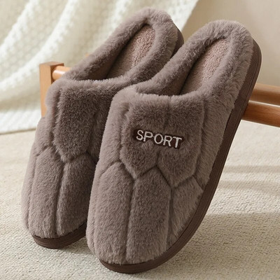 Unisex žieminės šiltos šlepetės Pūkuotos medvilnės moteriškos vyriškos namų batai Paprasti neslystantys vidaus čiuožyklos pliušinės poros šlepetės moteriški batai