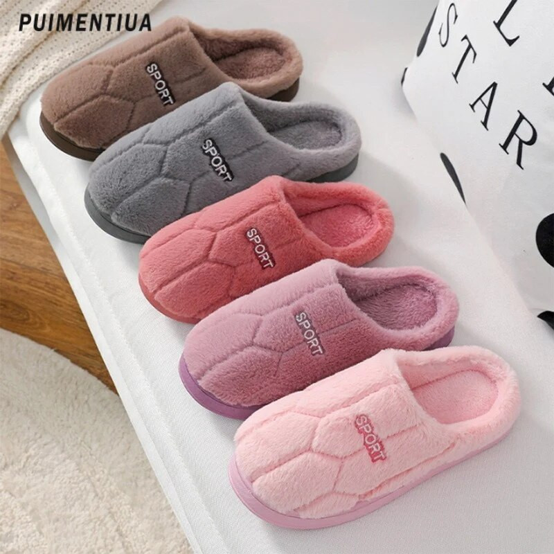 Unisex žieminės šiltos šlepetės Pūkuotos medvilnės moteriškos vyriškos namų batai Paprasti neslystantys vidaus čiuožyklos pliušinės poros šlepetės moteriški batai
