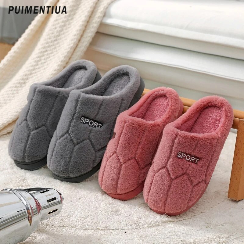 Unisex žieminės šiltos šlepetės Pūkuotos medvilnės moteriškos vyriškos namų batai Paprasti neslystantys vidaus čiuožyklos pliušinės poros šlepetės moteriški batai