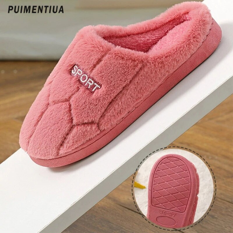 Unisex žieminės šiltos šlepetės Pūkuotos medvilnės moteriškos vyriškos namų batai Paprasti neslystantys vidaus čiuožyklos pliušinės poros šlepetės moteriški batai