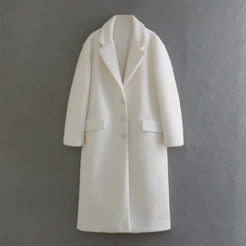 UNIZERA 2023 Φθινόπωρο/Χειμώνας Νέο προϊόν Γυναικείο νέο στυλ μόδας Ευέλικτο γιακάς πόλο Μονόστομο απαλό βελούδινο παλτό