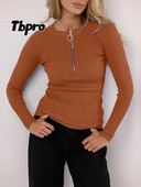 Solid O kakla rāvējslēdzēji Trikotāžas džemperis Sievietēm ar garām piedurknēm, savilkts, slaids džemperis Highstreet, mīksts, mājīgs džemperis 2023. gada ziema