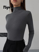 Garās piedurknes, šauras, sadursmes, džemperis, džemperis, bruņurupucis, trikotāžas krekls.