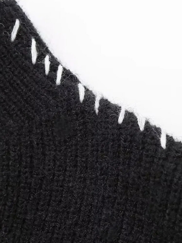 Modes trikotāžas džemperu džemperi sievietēm ikdienišķs O kakla apģērbs ar garām piedurknēm, 2023. gada rudens un ziemas sieviešu džemperi.