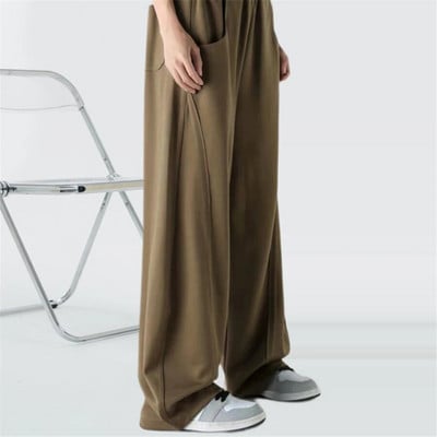 Vabad vabad elastsed kõrge vöökohaga laia säärega püksid naiste korea moe sirged pantalonid kevadised Harajuku kottis dressipüksid y2k uus