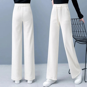 Γυναικείο παντελόνι Oversize 4xl με φαρδύ πόδι Μόδα κορδόνι ίσιο Pantalones φαρδύ παντελόνι Casual ελαστικό ψηλόμεσο κοτλέ παντελόνι