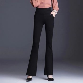 Καλοκαιρινό Νέο Λεπτό Παντελόνι Micro Flared Γυναικείο ψηλόμεσο μονόχρωμο Hundred with Fashion Repair Stretch Casual Pants Simplicity