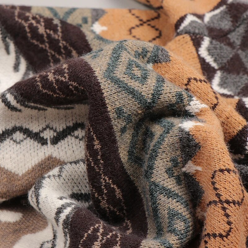 Vintage džemperi Sieviešu džemperis ziemas svītraini džemperi korejiešu stila brīvi džemperi trikotāža ikdienišķs brīvs džemperis, sieviešu džemperis