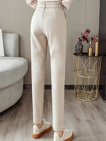 Μάλλινο παντελόνι Γυναικείο παντελόνι μολύβι χαρέμι 2023 Φθινόπωρο χειμερινό ψηλόμεσο κοστούμι casual παντελόνι γραφείο Γυναικείο παντελόνι Γυναικείο παντελόνι Hot sale