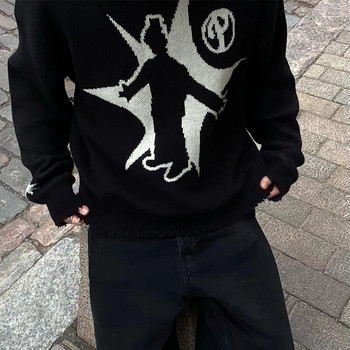 Ανδρικά χειμωνιάτικα πουλόβερ πουλόβερ πλεκτά μακρυμάνικα μπλουζάκια Hip Hop Κορεάτικη μόδα Harajuku Jumper Gorhic παλτό Y2k Streetwear Ρούχα