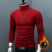 Ziemas biezs, silts džemperis vīriešu džemperi ar apkakli Slim Fit džemperi vīriešiem klasisks zīmola ikdienas vīriešu džemperis L05