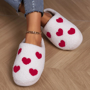 Love βελούδινες χειμερινές παντόφλες για γυναίκες 2023 Γούνινα παπούτσια Γυναικείες φλατ Γυναικείες βελούδινες ζεστές διαφάνειες από γούνα ντιζάιν Σπίτι Ζευγάρι Plus Size