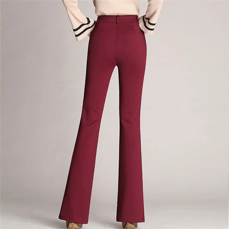 Κομψό ψηλόμεσο παντελόνι Flare Γυναικείο Causal Slim Pantalones Κορεάτικο Offcie μεγάλο μέγεθος 4xl ίσιο παντελόνι Spodnie Ol Broek New