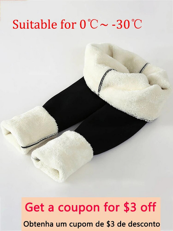 ATHVOTAR Bikses Sieviešu ziemas Fleece Bieza Jēra Vilna Ārējais Nodilums Termiski Augsts Viduklis Legingi Siltas Slim Melns Samta Sieviešu Bikses