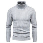 Őszi és téli garbó, meleg divat, egyszínű pulóver Férfi pulóver Slim Pullover férfi Kötött pulóver Alsó ing