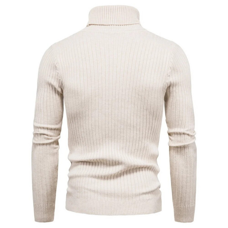 Őszi és téli garbó, meleg divat, egyszínű pulóver Férfi pulóver Slim Pullover férfi Kötött pulóver Alsó ing