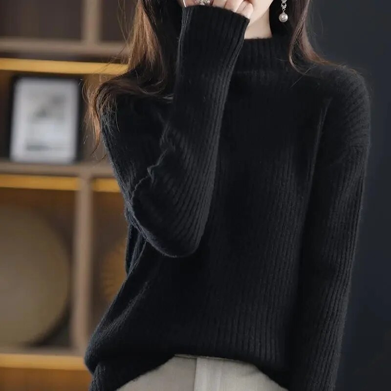 Sieviešu rudens ziemas džemperis ar bruņurupuci