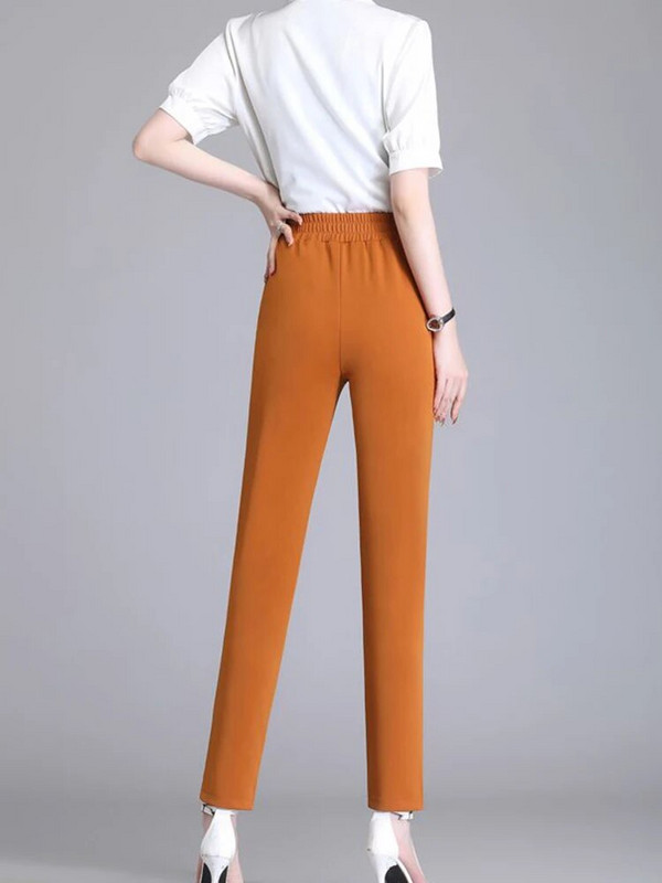 Biroja bikses ar augstu vidukli Baggy Bikses Sievietēm Ikdienišķs Formāls Taisns Zīmulis Pantalone Korejiešu Elegants Modes Lielizmēra 4xl Bikses