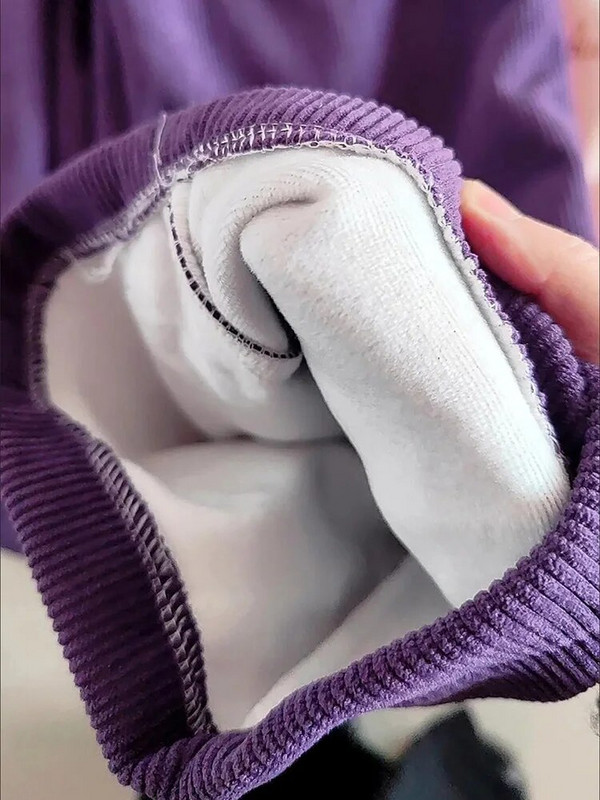 Augsts viduklis Samta platas kājas Bikses Sieviešu Causal brīvas sporta bikses Mamma Eleganta Taisnas Pantalones Baggy Bikses Vienkrāsains Streetwea