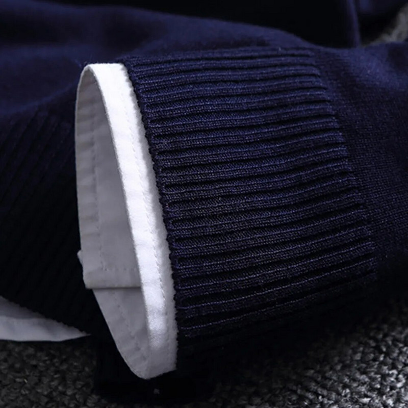 Modes vīriešu svītrains džemperis džemperis Krāsu bloks Patchwork O kaklas ar garām piedurknēm trikotāžas džemperis top blūze siltam vīriešu apģērbam