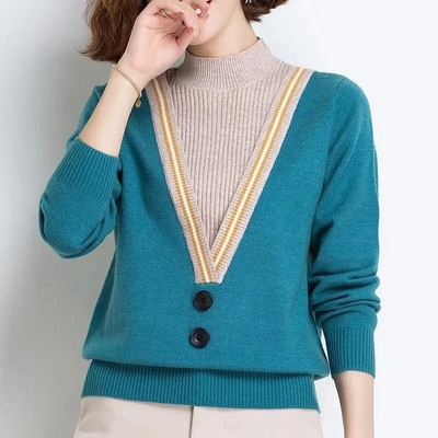 2024-es őszi téli kötött pulóver felsők garbós pulóverek alkalmi pulóverek női ing, hosszú ujjú szűk pulóver lányoknak