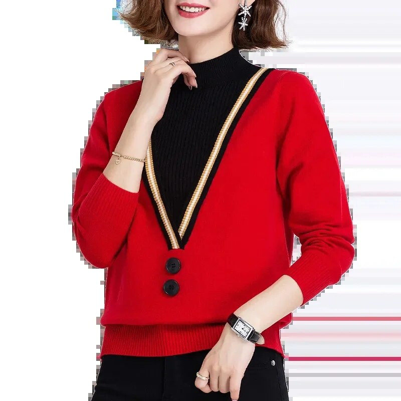 2024-es őszi téli kötött pulóver felsők garbós pulóverek alkalmi pulóverek női ing, hosszú ujjú szűk pulóver lányoknak