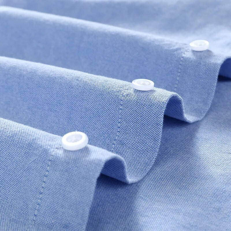 100% kokvilnas Oksfordas krekls vīriešiem ar garām piedurknēm izšūts zirgs ikdienas bez kabatas vienkrāsains, dzeltens kleitas krekls vīriešu liela izmēra S-6XL