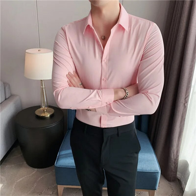 Camisas De Hombre krekli ar garām piedurknēm vīriešiem Apģērbs 2023 Biznesa formāls apģērbs Camisa Social Masculina Slim Fit Chemise Homme
