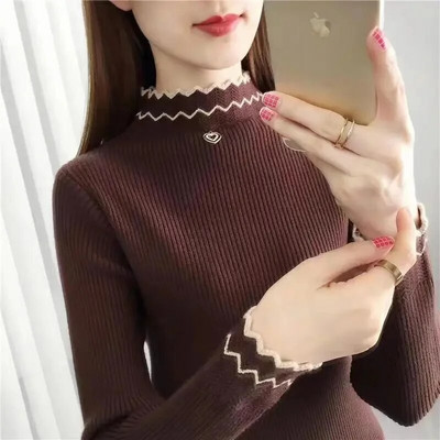 Női pulóver őszi tél kötött pulóver koreai divat 2022 új pulóverek pulóverek ruhák tömör bő pulóver felsők
