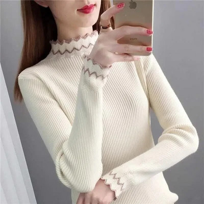 Női pulóver őszi tél kötött pulóver koreai divat 2022 új pulóverek pulóverek ruhák tömör bő pulóver felsők