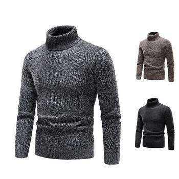 Επώνυμα ανδρικά πουλόβερ και πουλόβερ με ζιβάγκο 2023 Νέα μόδα Πλεκτό πουλόβερ Χειμερινό ανδρικό πουλόβερ Homme Wool Casual Solid Ρούχα