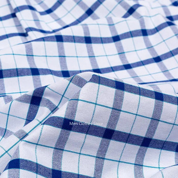 2023 100% καθαρό βαμβακερό ανδρικό κοντό μανίκι Oxford γιακά καρό ριγέ καλοκαιρινά καθημερινά πουκάμισα Πουκάμισο με μονή τσέπη