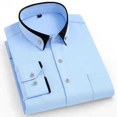 Muške svilene košulje dugih rukava Pugmad za bušenje Jednobojna 3XL Svilenkasta poslovna formalna društvena bez peglanja i gužvanja mekana modna odjeća