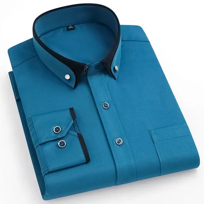 Muške svilene košulje dugih rukava Pugmad za bušenje Jednobojna 3XL Svilenkasta poslovna formalna društvena bez peglanja i gužvanja mekana modna odjeća