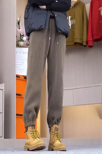 Χειμώνας 2023 Χοντρό ζεστό κοτλέ παντελόνι χαρέμι Κορεάτικο μοντέρνο Νέα μόδα γυναικεία παντελόνια Streetwear Κλασικό ψηλόμεσο παντελόνι