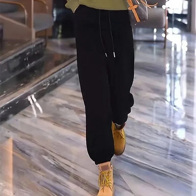 2023. gada ziemas biezas, siltas velveta harēma bikses korejiešu modernas, jaunas modes sieviešu bikses, ielu apģērbs, klasiskas bikses ar augstu vidukli