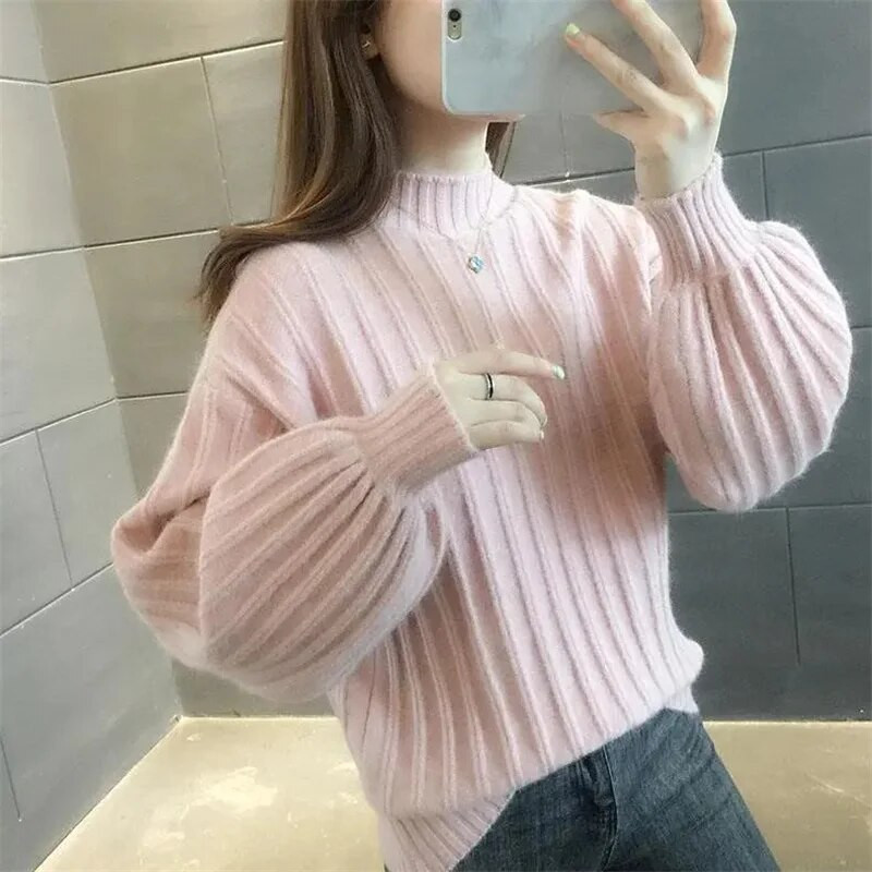 2022. gada jauni sieviešu džemperi, džemperi, rudens ziemas laternas piedurknes, sieviešu kārtas džemperis ar piedurknēm.