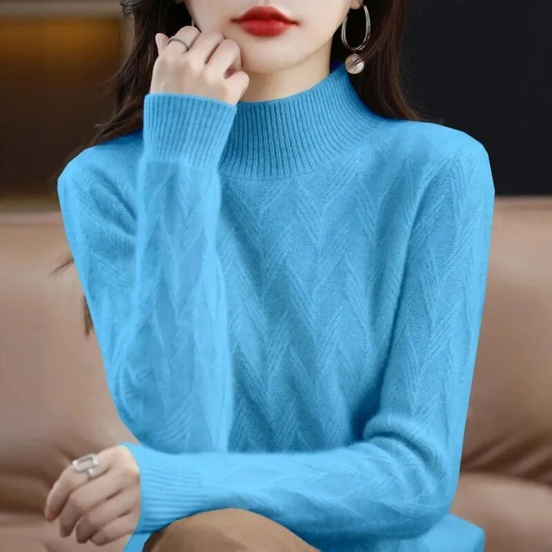 Harajuku pulovers sieviešu džemperis ar bruņurupuču apkakli, mīksts trikotāžas džemperis, plāns elastīgs korejiešu, vienkāršs pamata lēts džemperis, cieti topi
