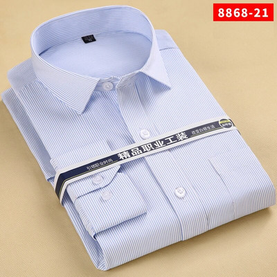 Liela izmēra vīriešu kleitu krekli ar garām piedurknēm, šaurām pieguļošām pieguļošām strīpām lietišķām formām balts vīriešu krekls vīriešu sociālajiem lieliem apģērbiem