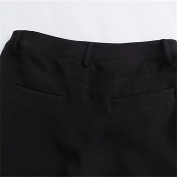 UNIZERA2023 Φθινόπωρο και Χειμώνας Νέα γυναικεία ενδύματα με κλωστή Διακοσμητική τσέπη με φερμουάρ στη μέση της μέσης Casual ίσιο παντελόνι