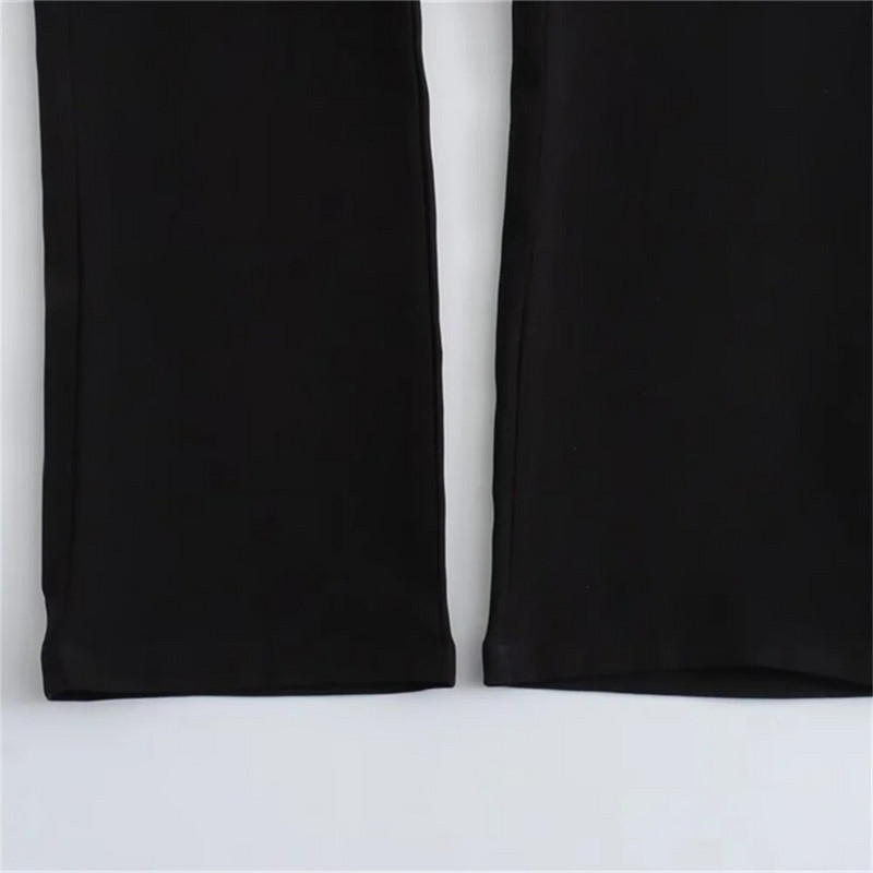 UNIZERA2023 Őszi és téli új női ruházati szálak rögzítése, dekoratív cipzáras patch zseb a derék közepén, alkalmi, egyenes szárú nadrág