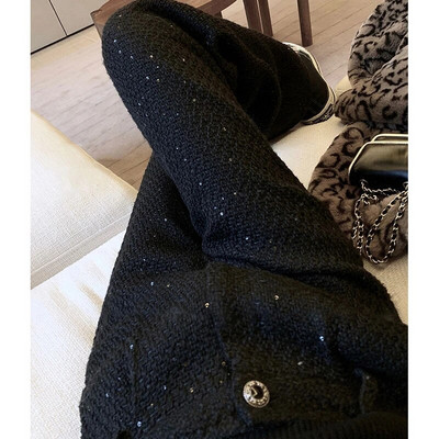 Cargo Παντελόνι Γυναικείο Pantalones De Mujer Φαρδύ παντελόνι Y2k Ψηλόμεσο λεπτό ίσιο casual Μαύρο παντελόνι με παγιέτες Φαρδύ παντελόνι