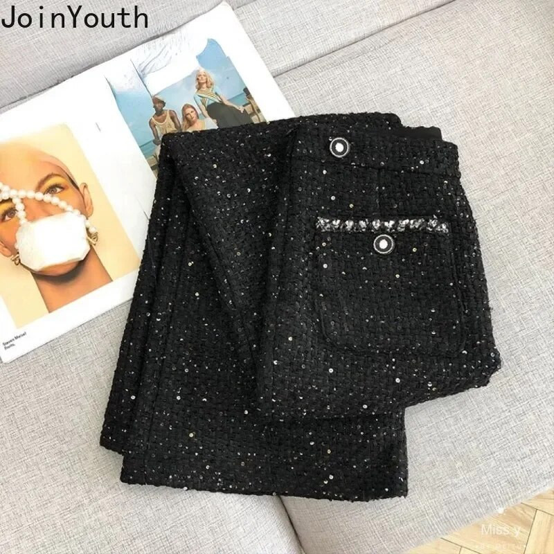 Taisnas sieviešu bikses 2023. g. jaunas apakšas, retro stila Tvīda platas bikses ar augstu vidukli, šauri pieguļošas Pantalon sieviešu korejiešu bikses