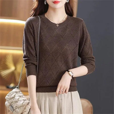 2023. gada jauns pavasara rudens džemperis Sieviešu džemperis ar apakšējo izgriezumu Mīksts trikotāža Džemperi Biezi džemperi Ārējais apģērbs, Pull Femme