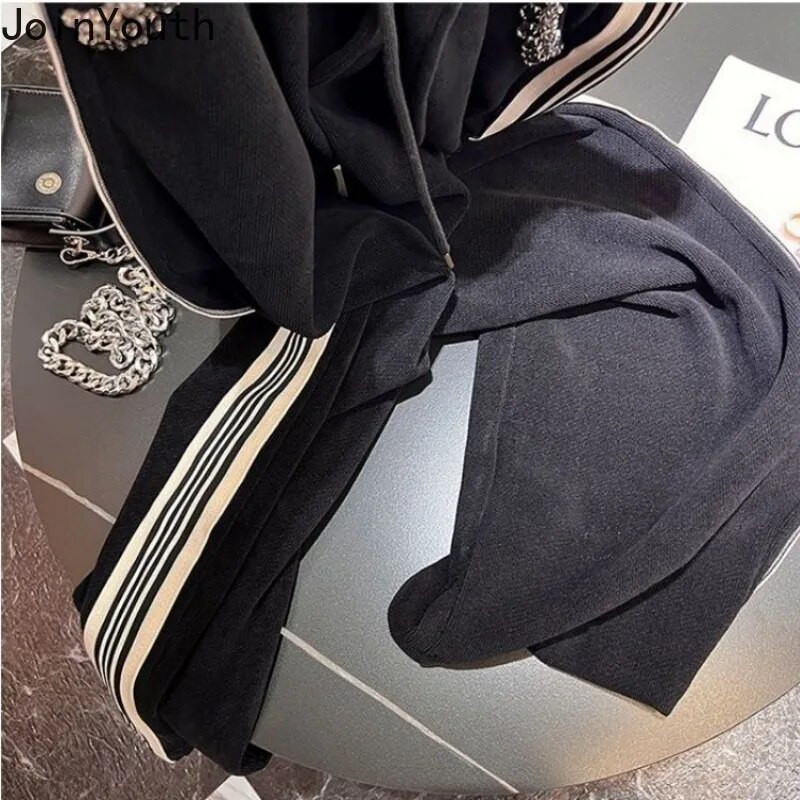 Ikdienas sporta bikses, sievietes, 2023. gads, jaunas apakšas ar augstu vidukli, taisnas bikses, briljanta Y2k platas bikses, ikdienas modes Pantalon Femme