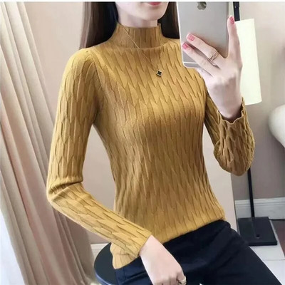 2023. ősz és tél, új női pulóver, kasmír garbó, kötött pulóver koreai divatos, puha pulóverek, női felső