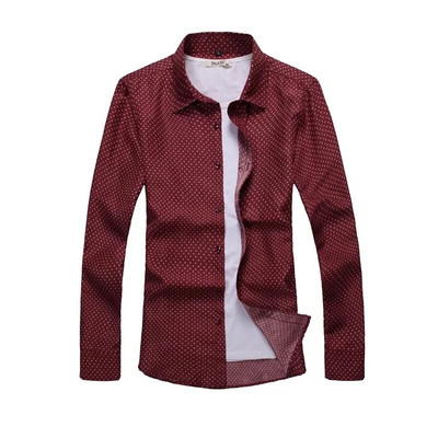 Balts, kvadrātveida apkakles krekls ar garām piedurknēm vīriešiem pavasara un rudens sezonai ar ģeometrisku rakstu ar apdruku M-7XL