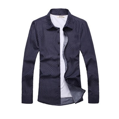 Balts, kvadrātveida apkakles krekls ar garām piedurknēm vīriešiem pavasara un rudens sezonai ar ģeometrisku rakstu ar apdruku M-7XL