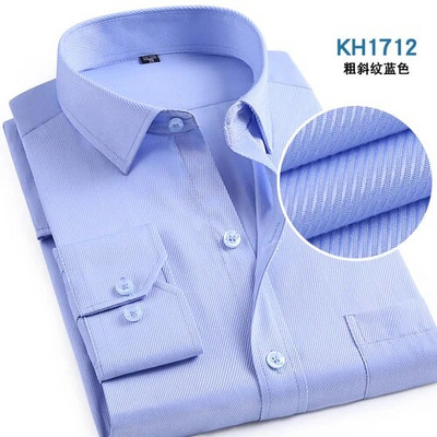 Ružičasta pamučna košulja dugih rukava od kepera Muške jednoredne košulje na rever Poslovne uredske muške plavoljubičaste bijele majice/košulje S-5XL